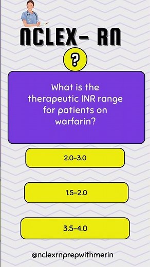 What is the Therapeutic INR Range for Warfarin? l NCLEX-RN l Practice Questions