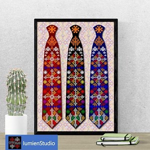 Geometric Necktie Pattern Wall Art | Tribal Folk Style Tie Design (digital Download) - Etsy UK