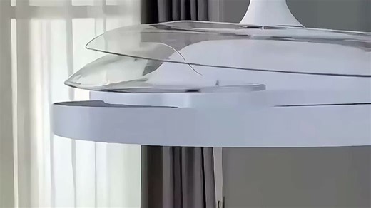 惠普风扇灯普瑞护眼隐形扇叶餐厅遥控调光一体吊扇灯中山灯具臻之光