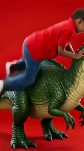 kid riding a Dinosaur #kids #dinosaur #ridingvibes #ai #shorts
