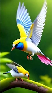 Birds dance a synchronized aerial ballet, chirping melodiously