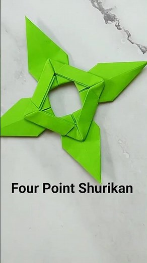 4-Point Paper Shuriken 🥷 Easy Origami Ninja Star #shorts