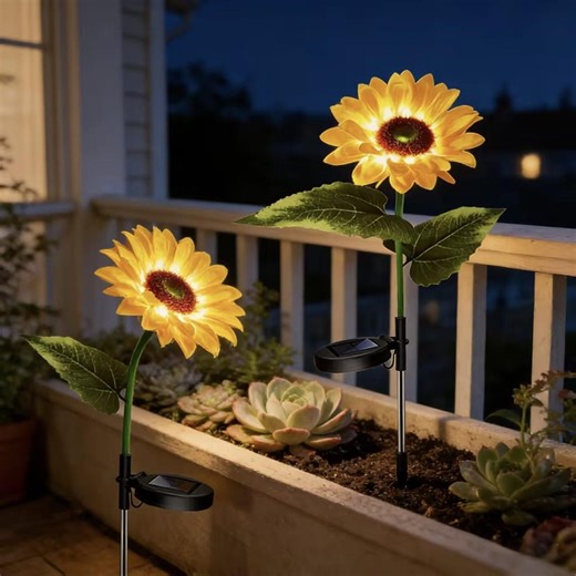 Solar Sunflower Garden Lights, Outdoor Led Lights