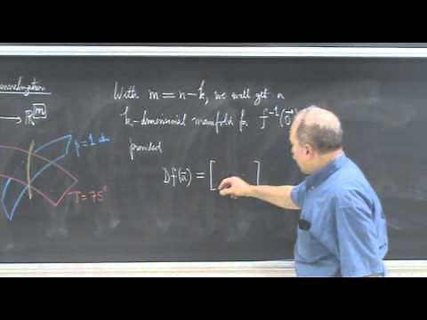 Shifrin Math 3500 Day 40: Implicit Function Theorem and Manifolds, pt II