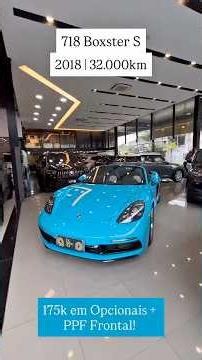Miami Blue Porsche 718 Boxster S with an impressive R$175k in options! Wonderful configuration