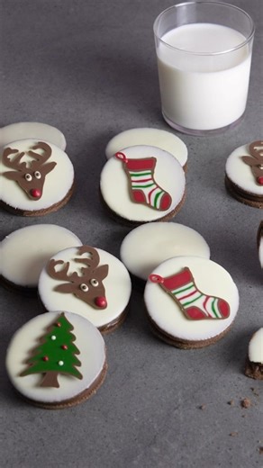 Festive Christmas Cookies with Chocolate Ganache