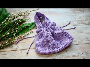 Crochet Drawstring Bag Tutorial For Beginners // DIY Bag