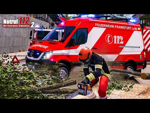 NOTRUF 112 #16: Ast droht zu fallen: Mit der Kettensäge in der Drehleiter | Feuerwehr Simulation 2