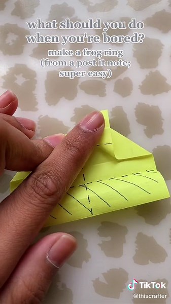 Origami Frog Ring Tutorial with Post It Notes