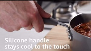 Amazon Basics Aluminum Cookware Set with Stay-Cool Handles, Dishwasher and Oven Safe, 12-Piece Pots, Pans and Utensils with Lids, Gray