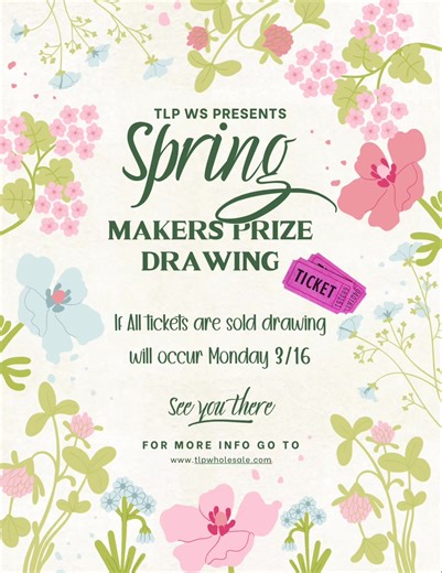 TLP WS, Acrylic Blanks, Vinyl More is celebrating Spring with a Makers Prize Drawing and y’all… the goodies in this one are GOOD! 🌷💕 So many talented small businesses came together for this and the prize box is packed with some really cute crafty supplies! 🌸 SPRING MAKERS PRIZE DRAWING 🌸 🎟 Tickets: $5 each 📅 Drawing: If tickets sell out we will draw Monday! 👇 If you want in, go grab your ticket and tag your crafty besties so they don’t miss out! ⸻ ⸻ ⸻ ⸻ ⸻ ⸻ ⸻ Brittney K with B’s Creations