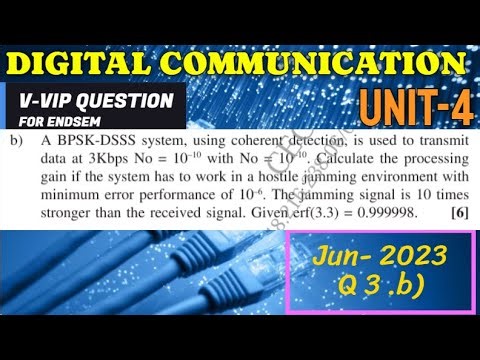 A BPSK-DSSS System using coherent detection Numerical | SPPU | ENTC | EndSem | Pattern 2019 |