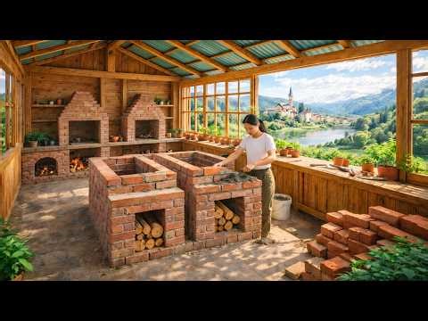 Talented girl builds a fully equipped kitchen from bricks for just 500$ — you won’t believe this!