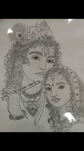 Radha Rani And Shree Krishna Ji Pencil Sketch Art ✏️ #shorts #radhekrishna #sketch #radhakrishna