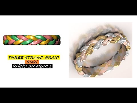 Three-strand Braid Ring Design Tutorial in Rhino // Jewelry CAD Design // 3D Model