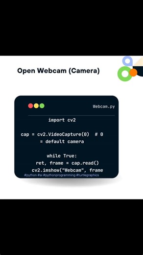 DigitalYash on Instagram: "“Your camera is not just a camera… It’s an AI eye 👁️ powered by Python.”Control your webcam using Python & OpenCV 🤖📷 This is the first step toward AI vision, face detection & hand tracking projects. From beginner to advanced — Python can SEE 👀🔥 Who wants the next AI camera project? 👇 Comment “AI” if you want full source code!#Python #OpenCV #PythonProjects #ComputerVision #AI"