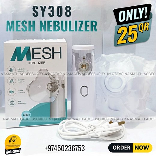 💨 Breathe Easy, Anytime, Anywhere! 💨– Mesh Nebulizer SY-308🌬️ 25 QAR Only!🔥 No more struggling with asthma or allergies! Get fast, effective relief with the SY-308. Portable Mesh Nebulizer – a must-have for your health. ✅ Ultra-Fine Mist for Better Absorption ✅ Silent & Portable – Use Anytime, Anywhere! ✅ USB Rechargeable & Travel-Friendly ✅ Safe for Kids & Adults 🚚 10 QAR Delivery Charge All Around Doha . 📩 Order Now via WhatsApp: 5023 6753 📢 DM us on Facebook & Instagram to order! 🔍 #N