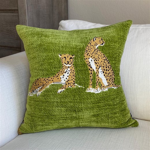 Light Green Cheetah Throw Pillow Cover, Cover Only - Etsy