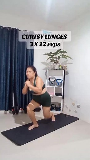 📌 Introducing My Curtsy Lunges Exercise Leveling up my leg and booty workout with curtsy lunges! A simple move that targets muscles other exercises miss — perfect for shaping, toning, and improving balance. 🔥 How to Do Curtsy Lunges Stand tall with your feet hip-width apart. Step one leg diagonally behind the other, like you're doing a curtsy. Lower your hips until your front thigh is parallel to the ground. Keep your chest up, core tight, and front knee aligned with your toes. Push through yo