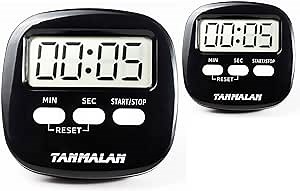 Easy to USE Kitchen Timer Count Down Count up 7.0 timers for Kids (7.0 Black,2 Pack)