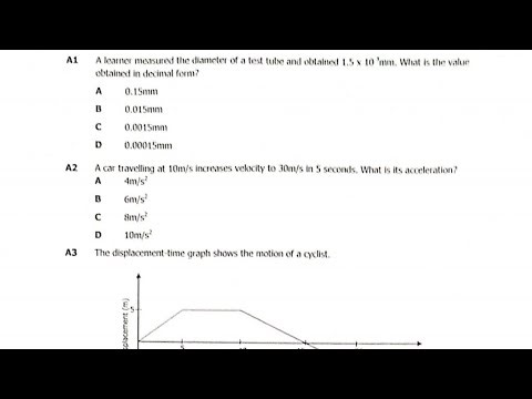 2025 GCE Science Paper 1 Section A (Physics 5124)