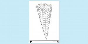 Empty Waffle Cone Colouring Sheet