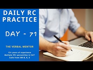 CAT RC Practice | Verbal Preparation |Day 71 | How to solve Reading comprehension