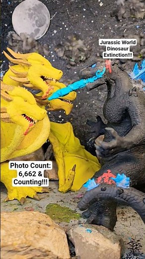 Jurassic World Stop Motion - Godzilla Minus One Atomic Breath vs King Ghidorah #shorts