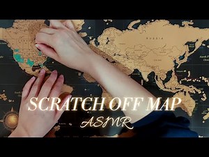 ASMR Scratch Off Map (Tapping, Scratching, Brushing, No Whisper)