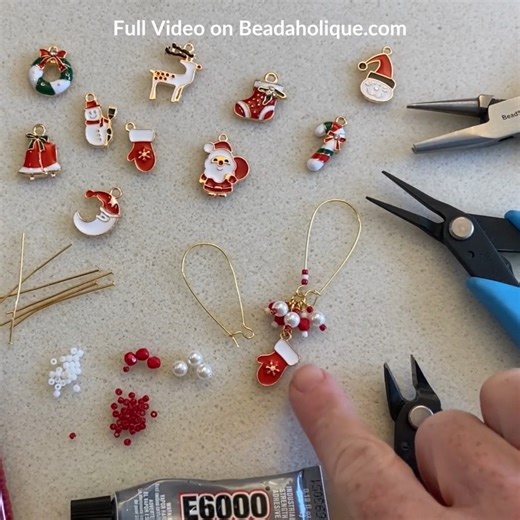 25 reactions | Make the Peppermint Mittens Earrings! https://beadaholique.com/products/how-to-make-the-peppermint-mittens-christmas-earrings | Beadaholique.com | Facebook