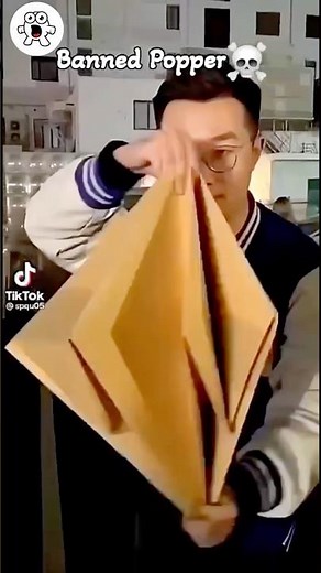 How tomake a paper b＊mb 💣💥 loudest paperpopper tutorial homemade origami pataka #craft #shorts
