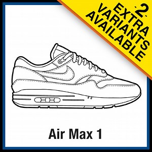 Nike Air Max 1 Sneaker Coloring Pages - Created by KicksArt