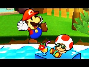 Paper Mario Sticker Star - Walkthrough Part 7 No Commentary Gameplay - Damp Oasis & Kamek Fight