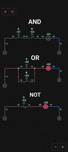 Gerbang Dasar Logika dengan rangkaian saklar di simurelay #elektro #listrik #electrical
