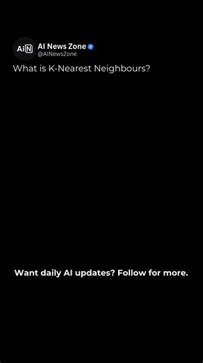AI News | Technology | Business on Instagram: "K-Nearest Neighbors (KNN) is one of the most straightforward supervised machine learning algorithms, built around a simple idea: similar data points tend to belong together. It can be applied to both classification and regression tasks. Picture a scatter plot filled with red and blue dots, where each color represents a different class. Now a brand-new point appears on the chart, and the goal is to decide whether it belongs with the red group or the