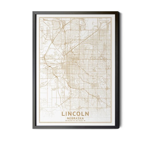Lincoln Nebraska Map, High Resolution Real Gold Leaf Texture, Coordinates, Map of Lincoln, Lincoln NE, City Map, Perfect Details, Printable - Etsy