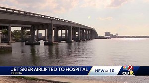 Jet ski crash sends 1 to the hospital