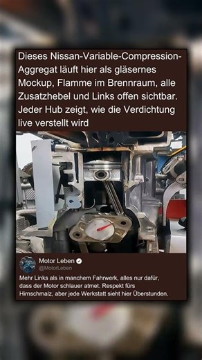 Nissan-Variable-Compression-Motor als gläsernes Mockup