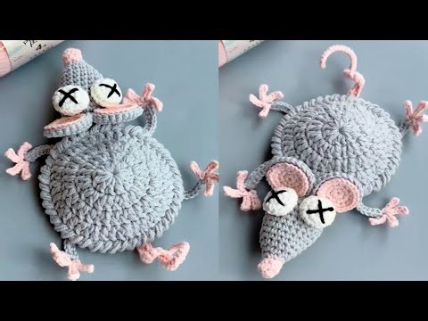Cute Little Mouse 🐀 Coaster Crochet Tutorial Is Here ! It's Just So Adorable.
