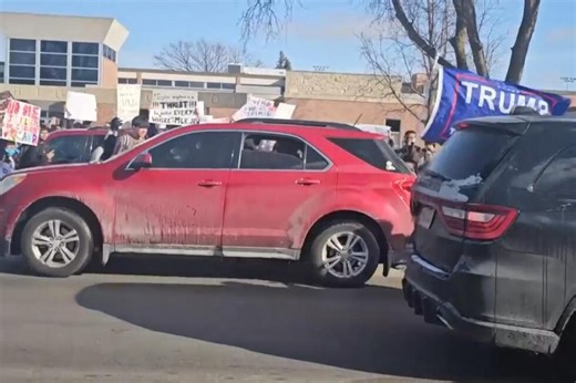 Car hits student during an anti-ICE protest outside a Nebraska high school