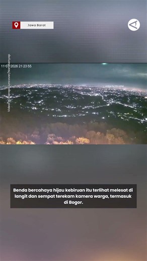 Fenomena cahaya hijau diduga meteor melintasi langit, warga Cirebon sempat dengar dentuman keras