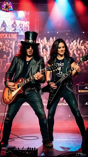 Slash Style Guitar Duel 🎸🔥 | Epic Rock Guitar Performance With Female Guitarist | Live Stage Vibes