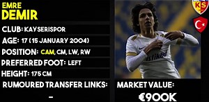 又一个土耳其梅西？巴萨新援埃姆雷-代米尔集锦