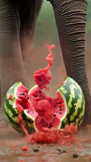 Watch What Happens When an Elephant Crushes a Watermelon! 🍉🐘 You Won't Believe This!