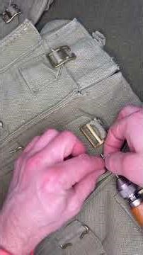 Sewing awl demonstration. Making a smg bandolier. #sewing #sewingawl #tailoring #smgpouch