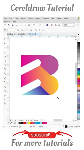 Create a gradient logo design in CorelDraw | #shorts