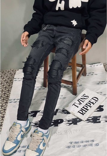 RESTOCK AGAIN DI IG TWINS RIPPED#twinsripped #customrippedjeans #customripped #jeansripped