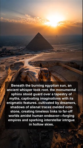 Explore the captivating myths surrounding the Sphinx, where ancient whispers and alien traces blend to forge empires and spark interstellar intrigue under the burning Egyptian sun. | Alien Footprints in History