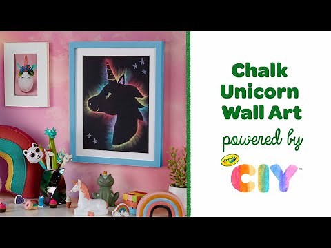 Chalk Unicorn Wall Art, DIY Unicorn Craft for Kids || Crayola CIY