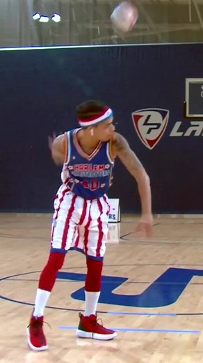 Record-Breaking Harlem Globetrotters Basketball Shot